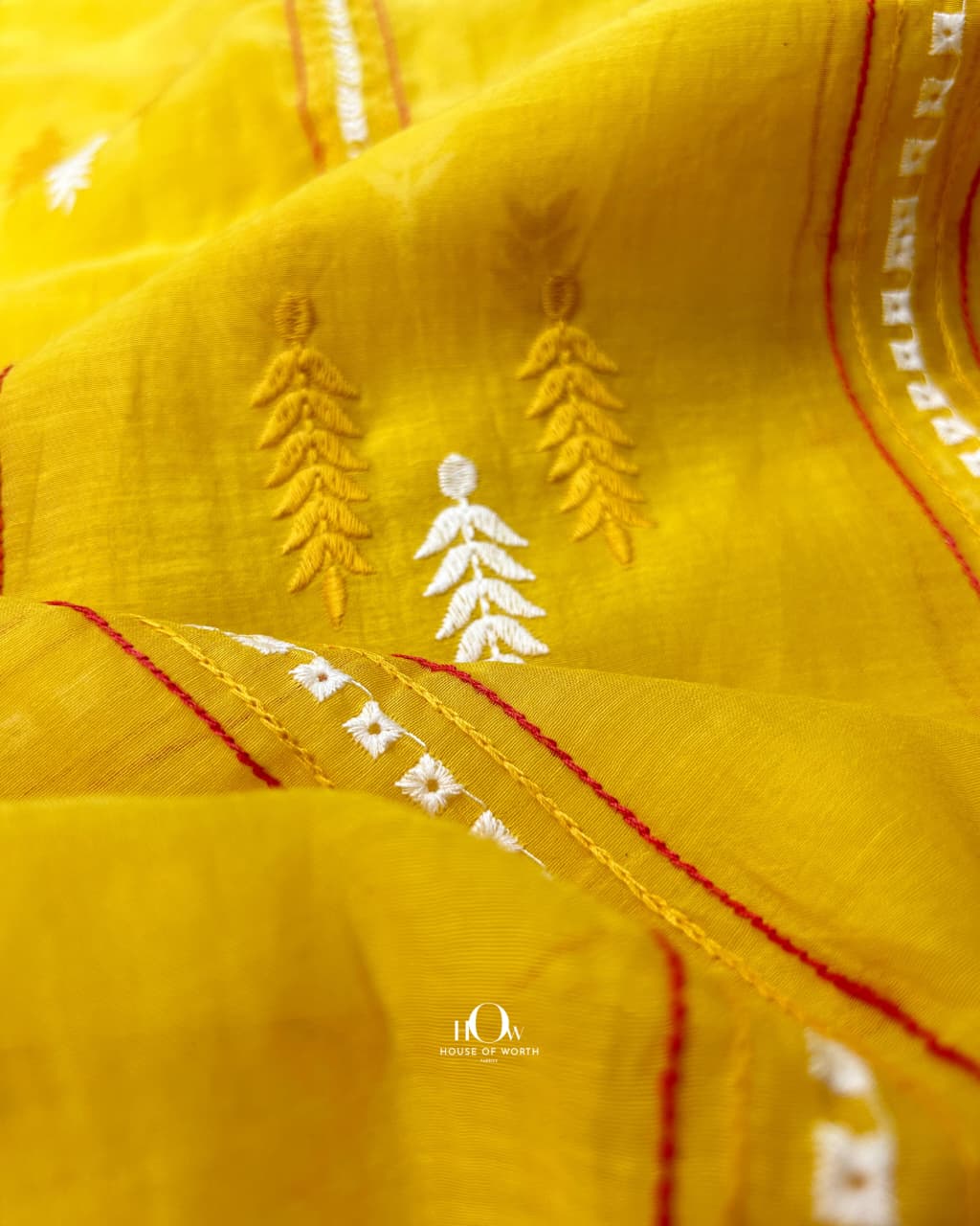 Premium mul chanderi fabric for kurtas in Haldi Mustard Yellow