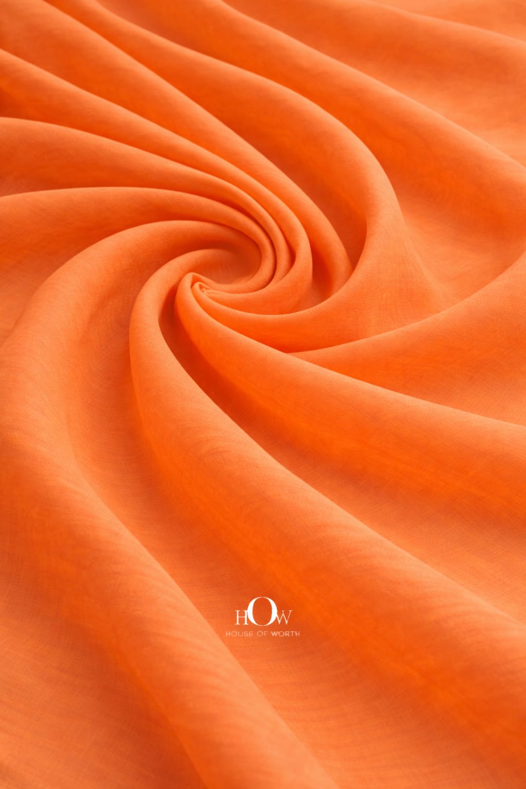 Premium orange cotton poplin fabric ideal for kurtas and dresses