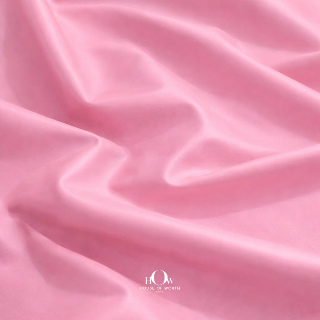 Premium pink leather fabric drape showing soft structure for fashion designers