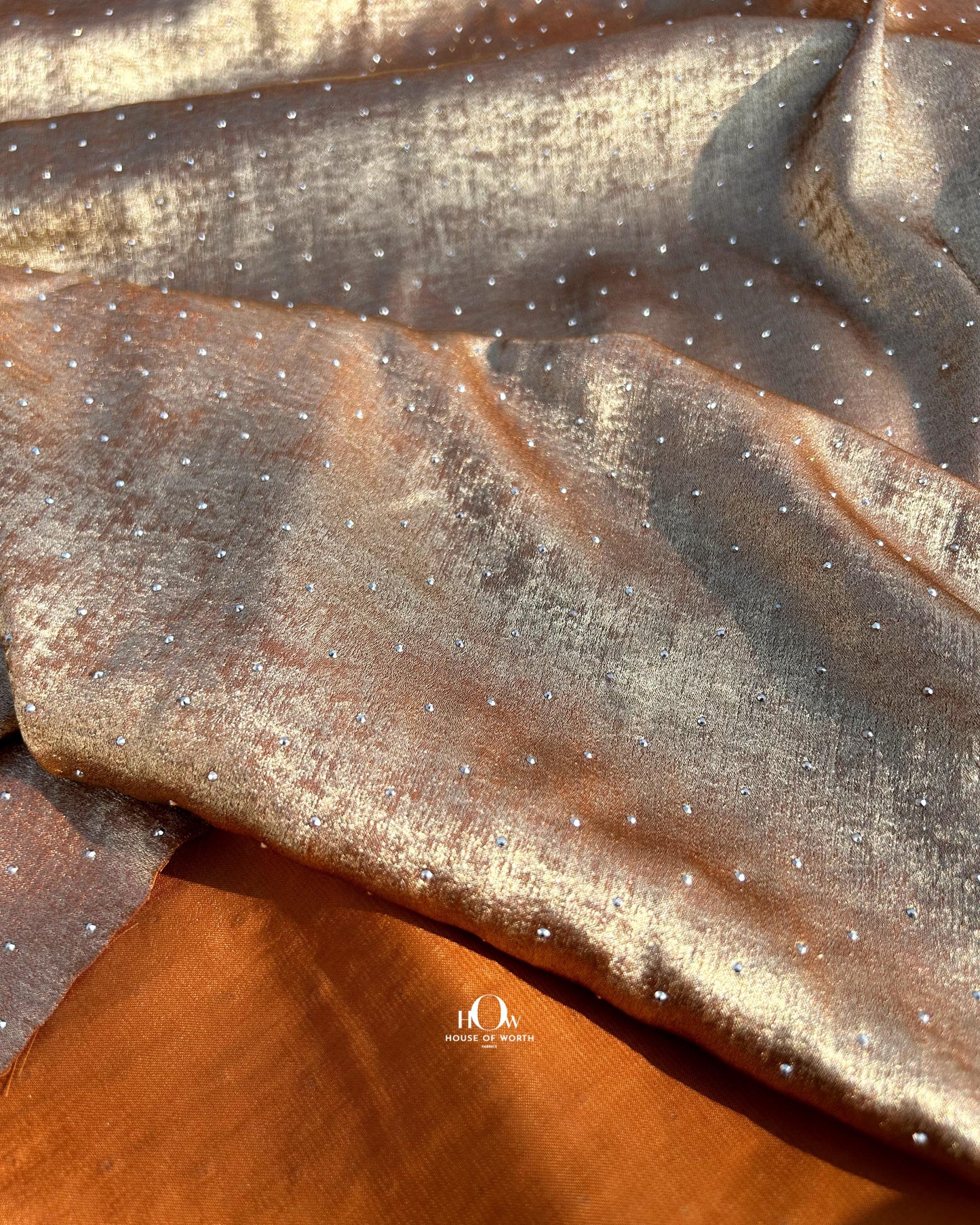 Wholesale rhinestone fabric with fine shimmer – used by lehenga brands and boutique designers.
