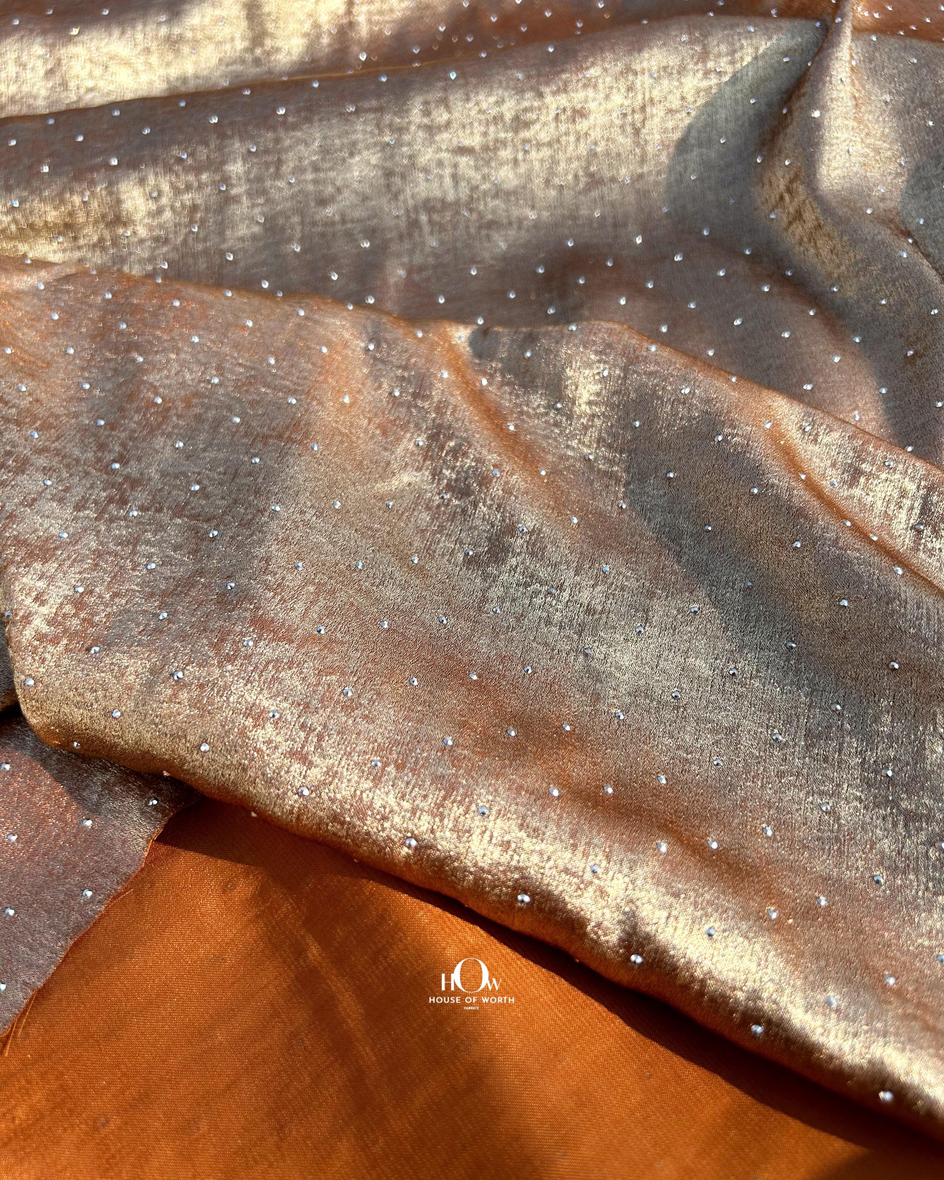 Wholesale rhinestone fabric with fine shimmer – used by lehenga brands and boutique designers.