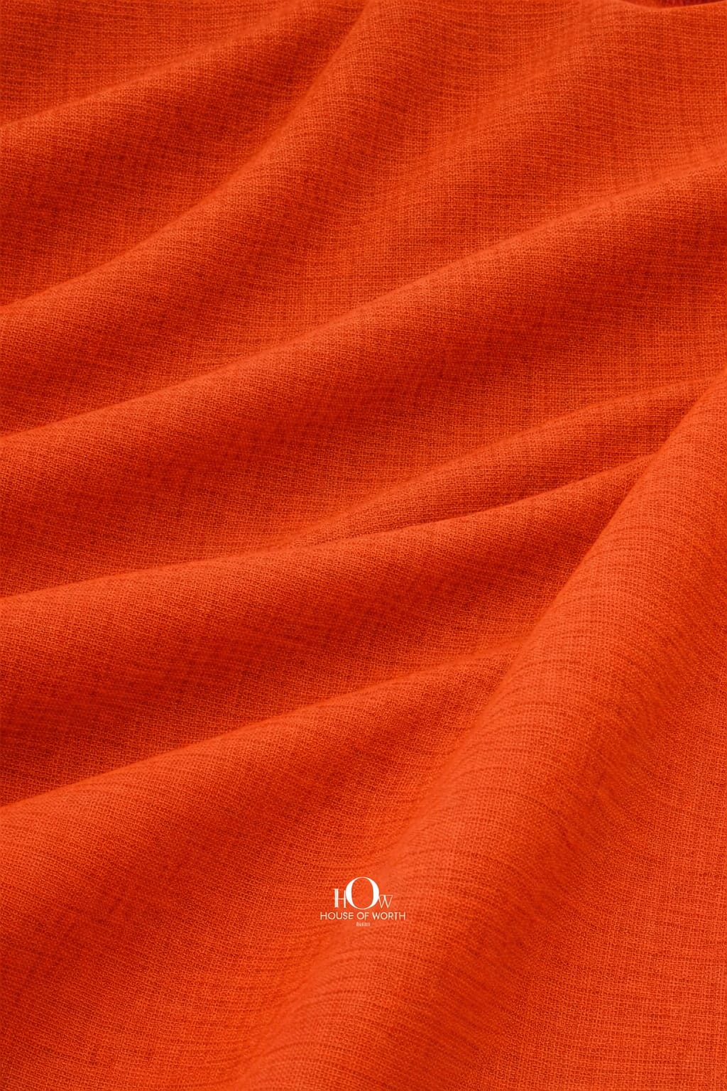 Imported rust orange cotton linen fabric drape for dresses and tailored co-ords
