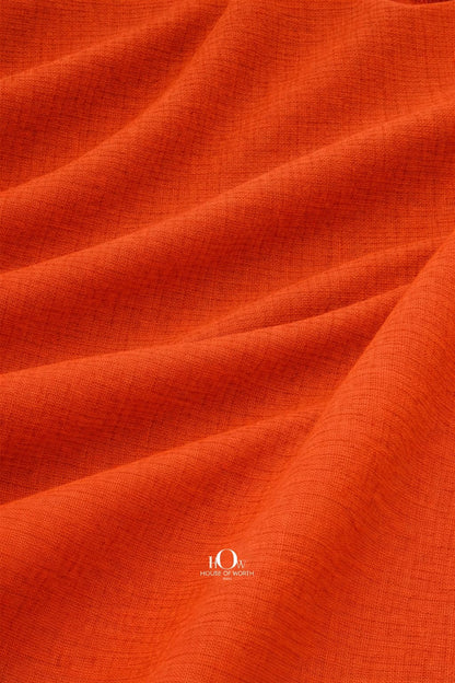 Imported rust orange cotton linen fabric drape for dresses and tailored co-ords
