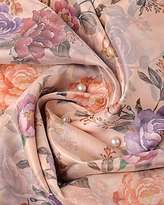 printed glass organza fabric