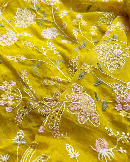 pure banarasi chanderi fabric