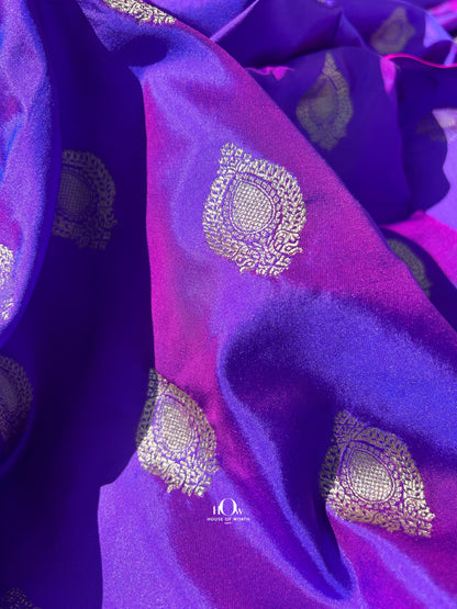 Banarasi silk dupatta from Varanasi with intricate zari border for bridal & festive wear.