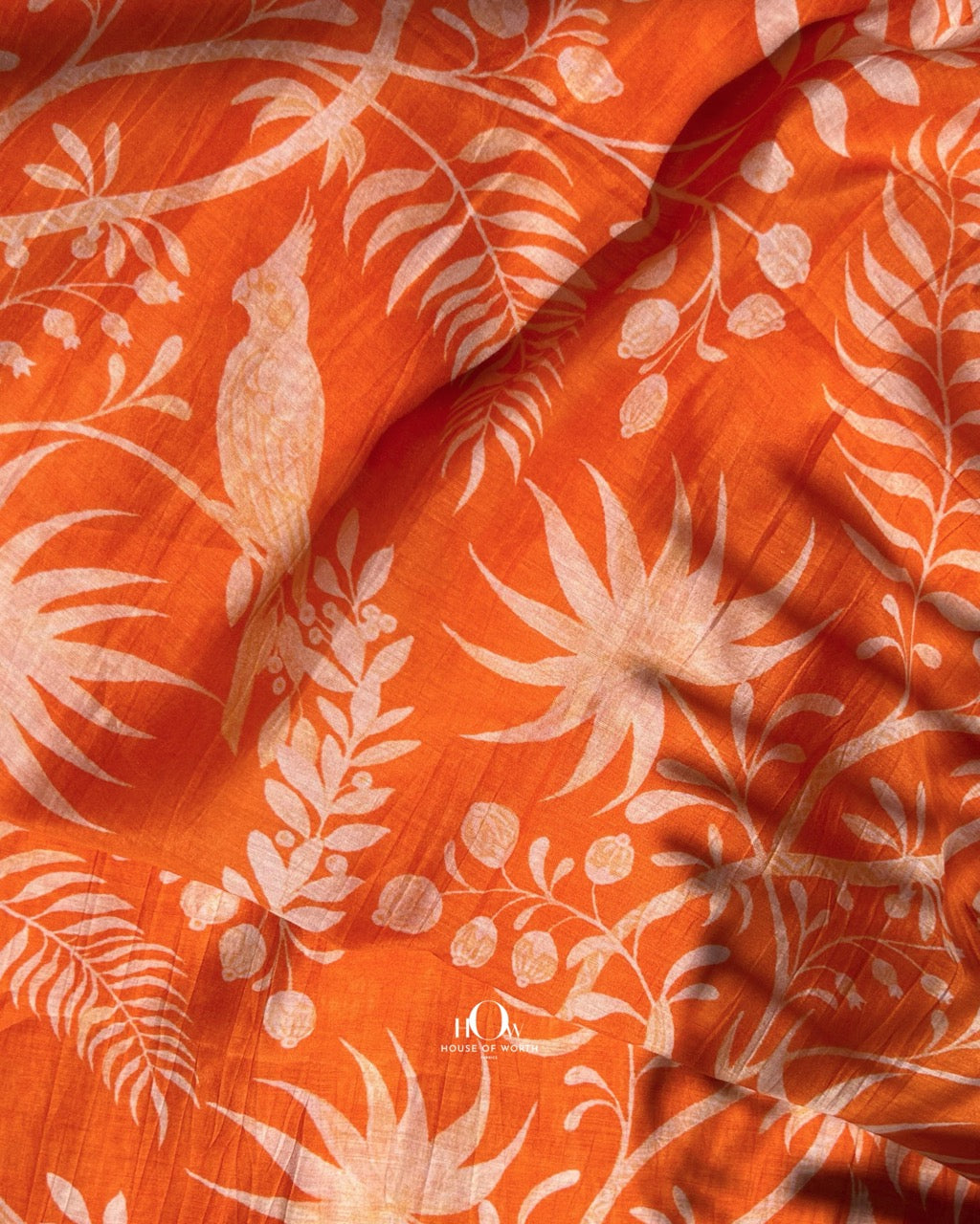 Lightweight Chanderi dress material with nature-inspired print – perfect for festive and everyday wear.