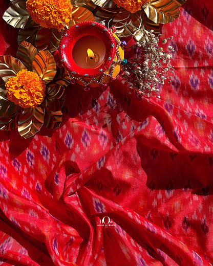 Pochampally silk ikat dupatta material – ethnic elegance for wedding wardrobes