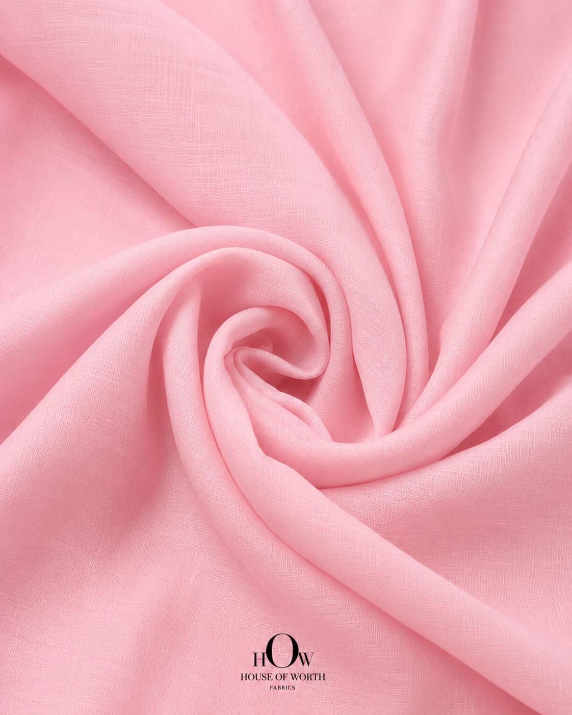 Pure mul chanderi fabric in soft pastel pink with airy drape and soft sheen