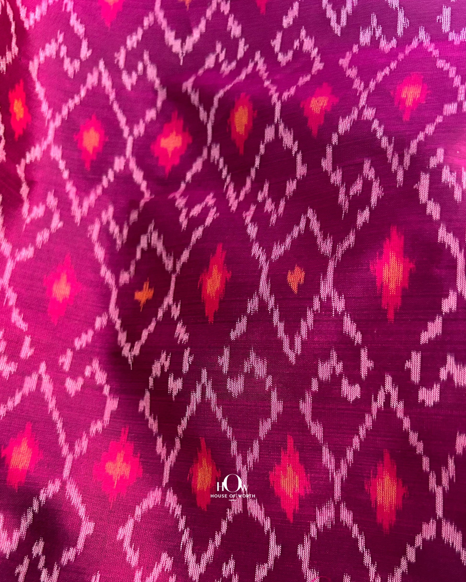 Wholesale pure ikat silk fabric in Delhi – bold Pochampally pattern and design