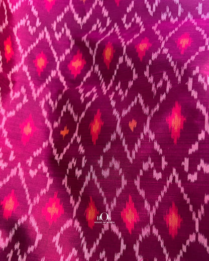 Wholesale pure ikat silk fabric in Delhi – bold Pochampally pattern and design