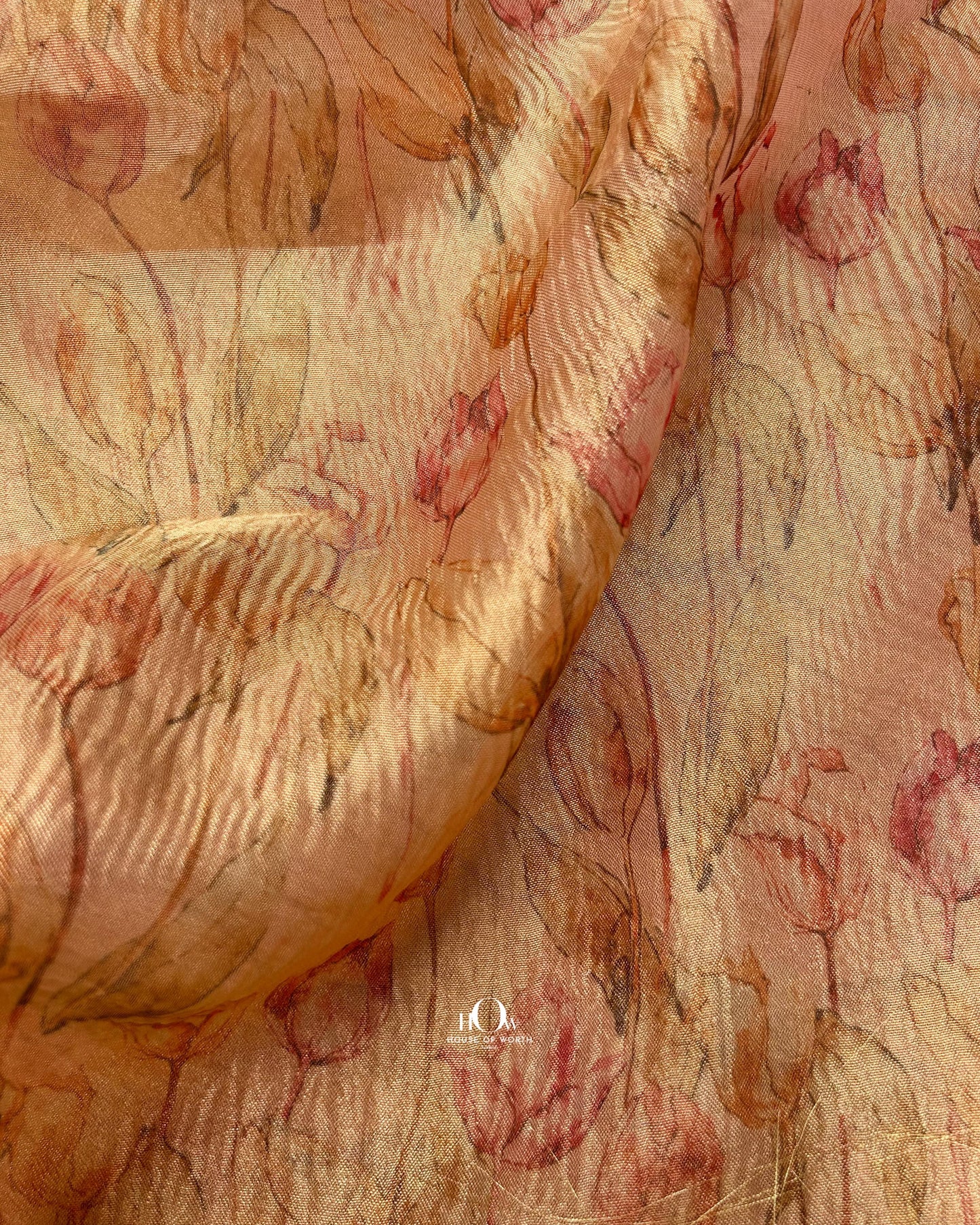 Banarasi crushed tissue silk saree with zari border, perfect for bridal and festive wear.