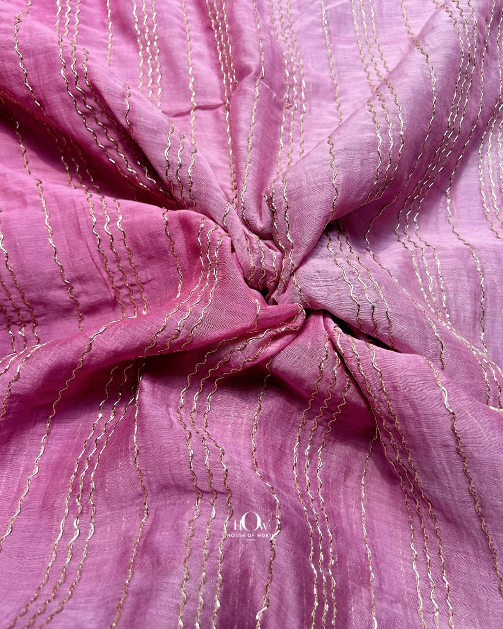 Soft embroidered chanderi fabric in purple magenta ombre for suits