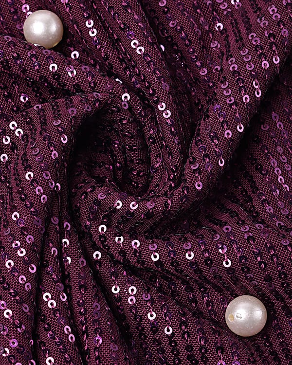 imported purple colour sequins fabric