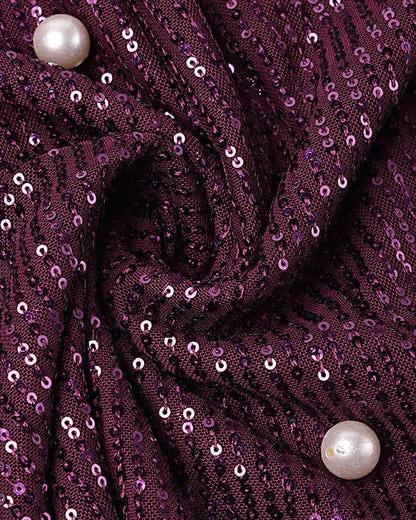 imported purple colour sequins fabric