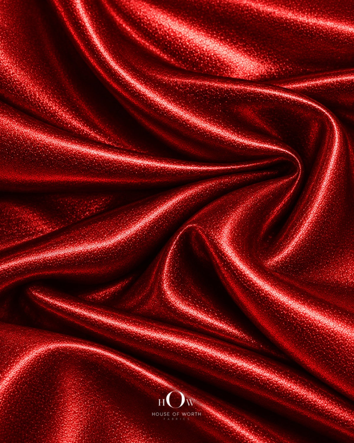 Close view of red metallic Disco Lycra fabric for partywear and costume design