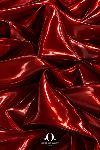 Red liquid organza fabric for dresses and designer gowns