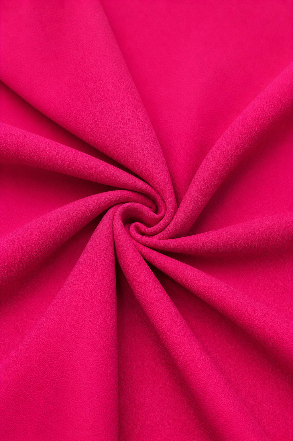 Solid hot pink Imported Scuba Sandwich Fabric with a vibrant colour, smooth-looking surface and structured look