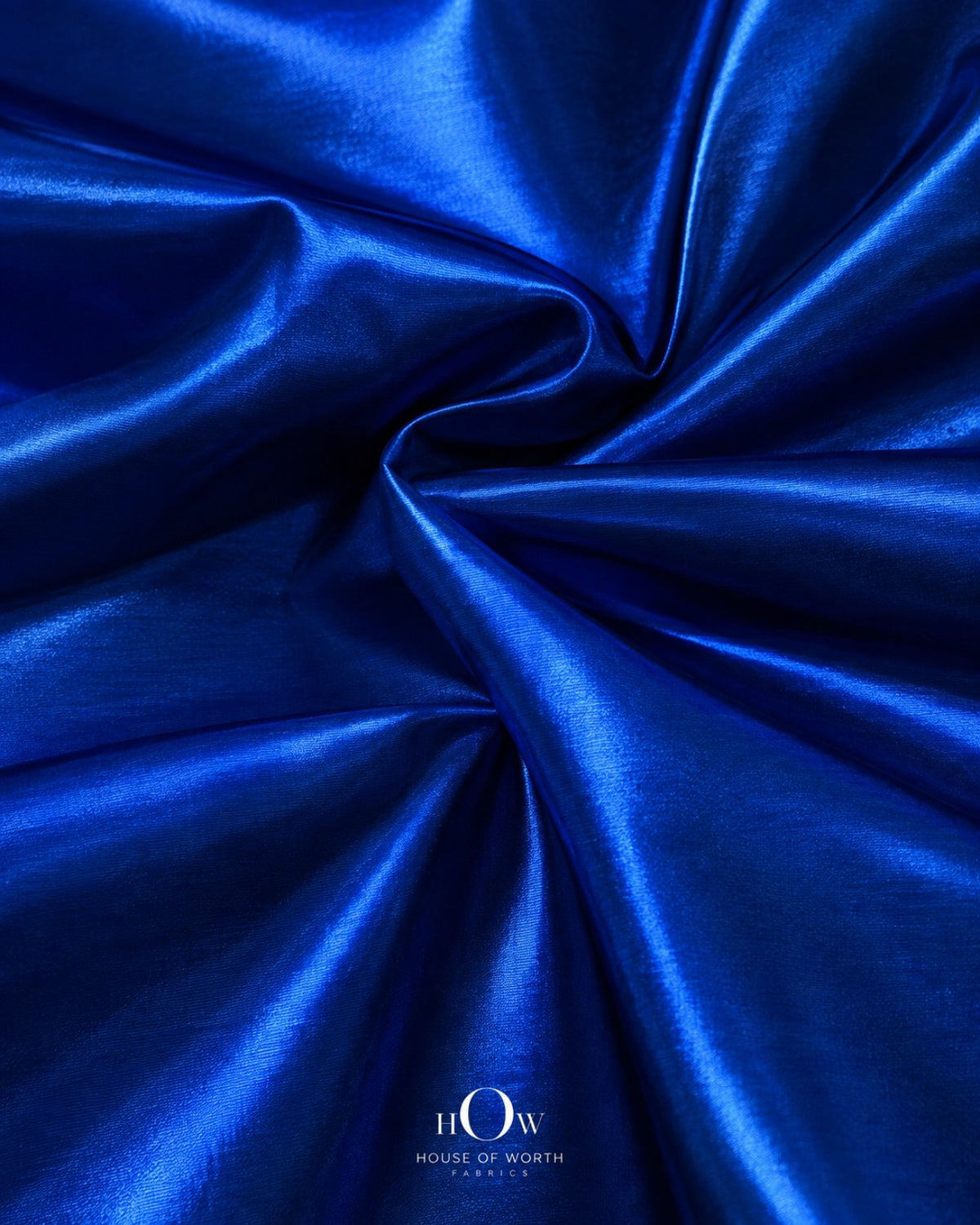 Royal blue polyester-spandex metallic Disco Lycra fabric texture, 60 inches wide