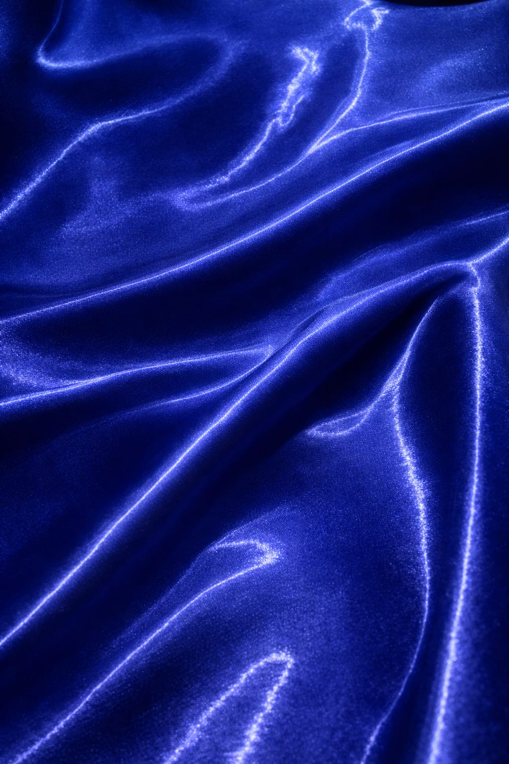 Royal blue imported liquid satin fabric with high gloss finish