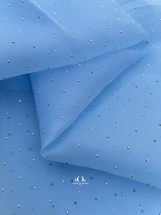 Imported shimmer organza net fabric for partywear in Bhiwandi, elegant designs.