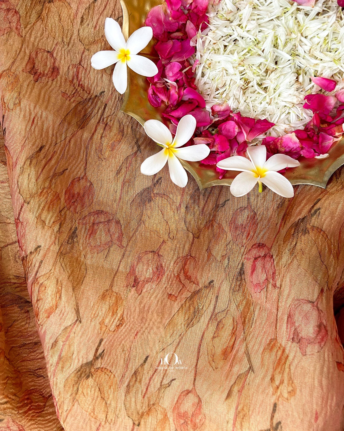 Silk crushed tissue lehenga with Banarasi motifs for festive occasions, made in Varanasi