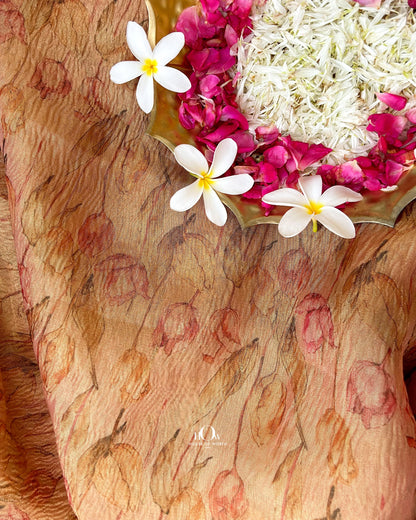 Silk crushed tissue lehenga with Banarasi motifs for festive occasions, made in Varanasi