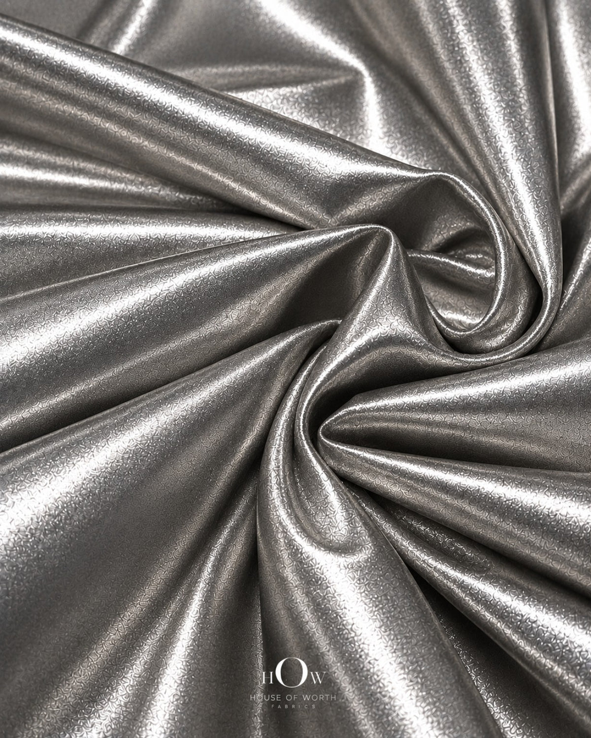 Close view of silver metallic Disco Lycra fabric for partywear, stagewear and costumes