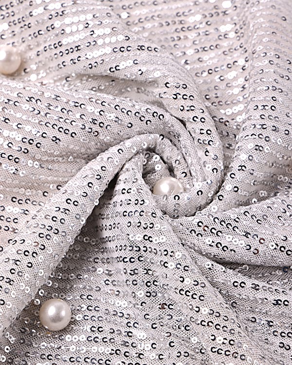 imported silver sequins fabric