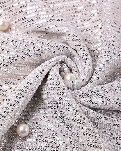 imported silver sequins fabric