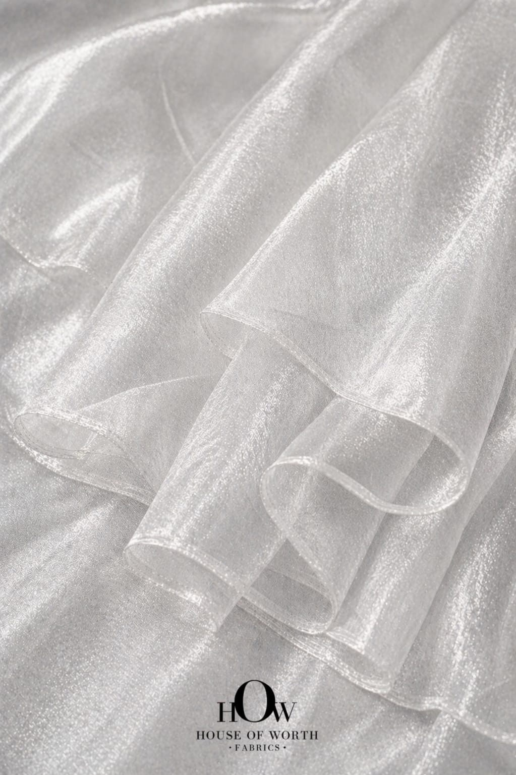 silver white banarasi tissue fabric luxury shimmer