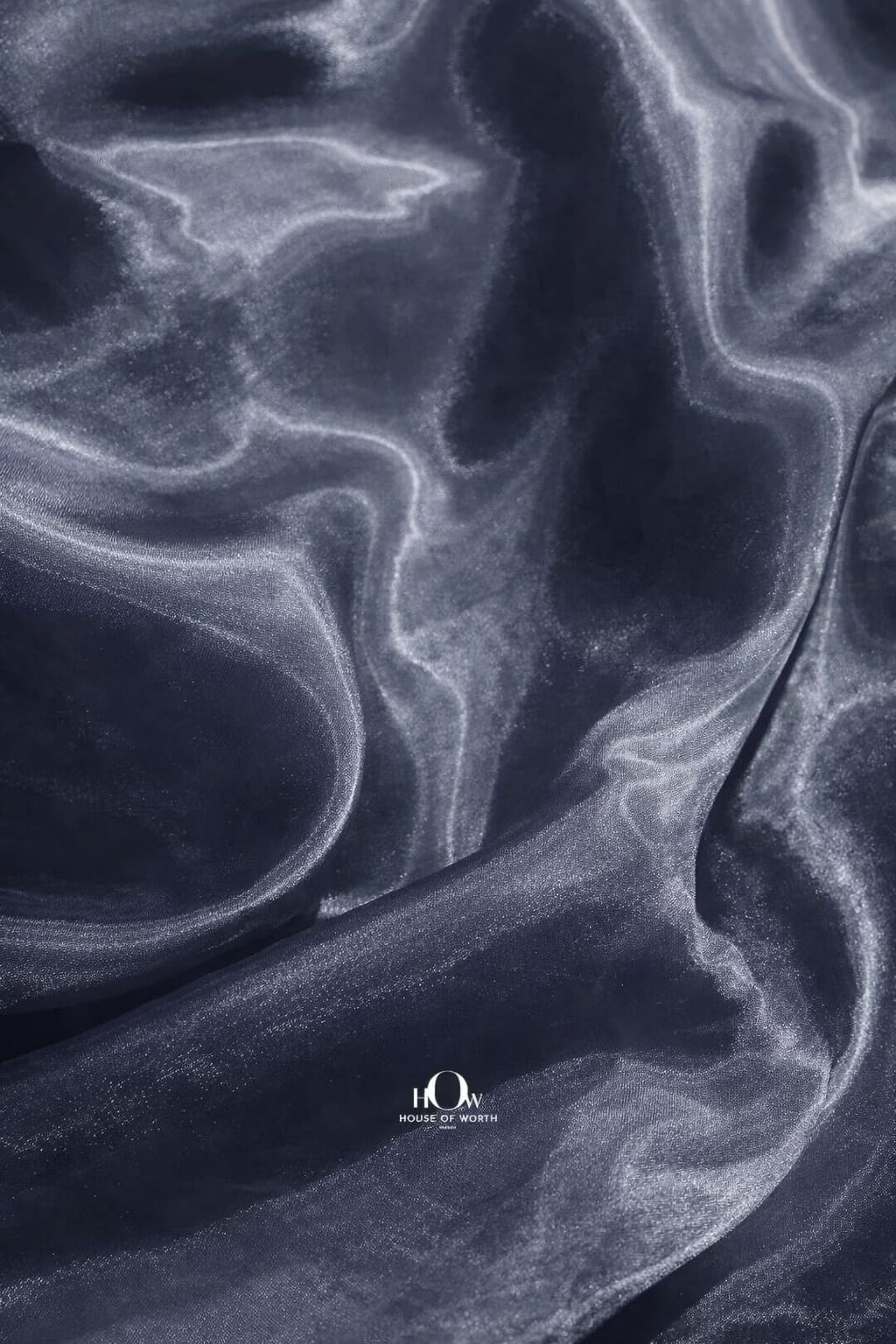 Luxury organza fabric in metallic grey tone for designer use