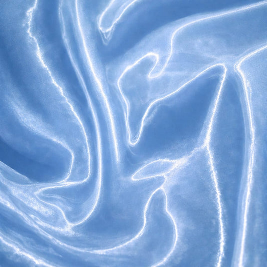 Light sky blue imported liquid satin fabric with glossy finish