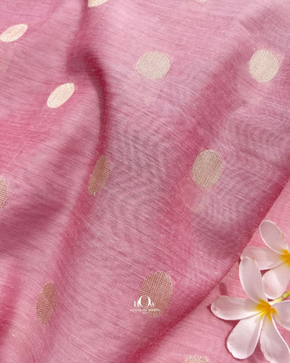 Soft pink cotton chanderi fabric for festive and ethnic wear