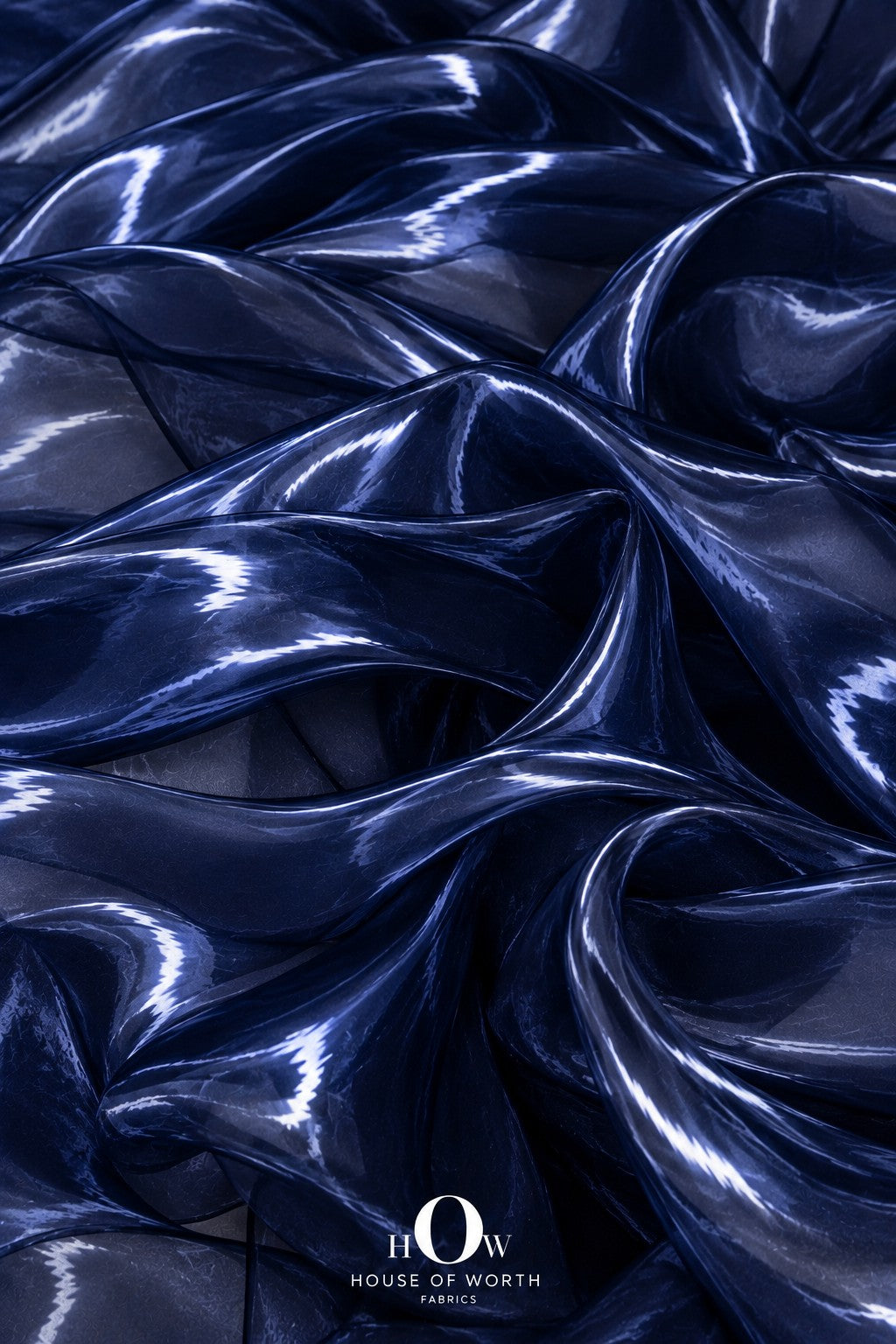 Navy Blue liquid organza fabric for cocktail dresses and western wear
