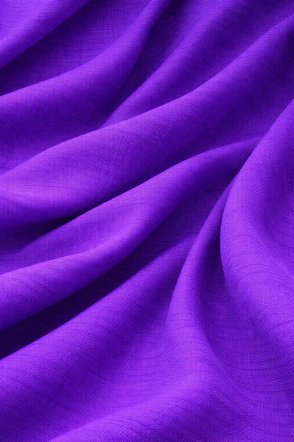 Premium cotton linen blend fabric violet close up for designers and online shoppers