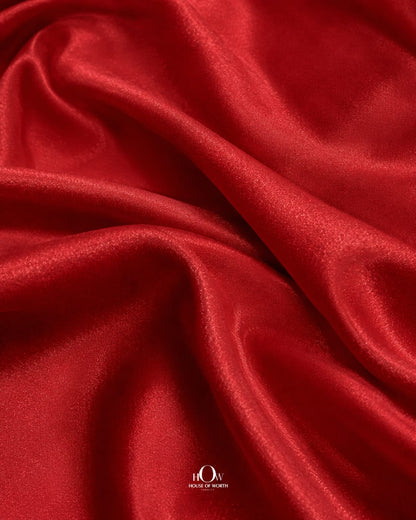 Designer Red Crepe Fabric India with smooth texture
