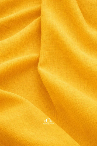  Breathable cotton linen fabric yellow for boutiques and fashion designers