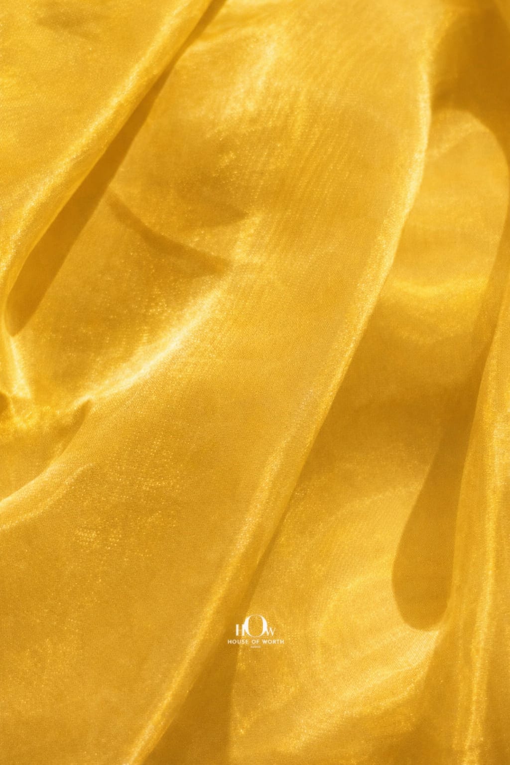 Jimmy Choo yellow organza fabric ideal for embroidery and festive wear