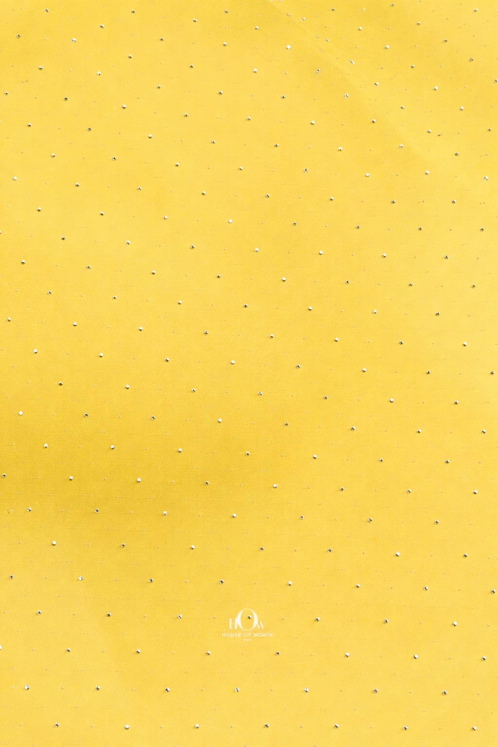 luxurious yellow organza fabric embellished with rhinestones