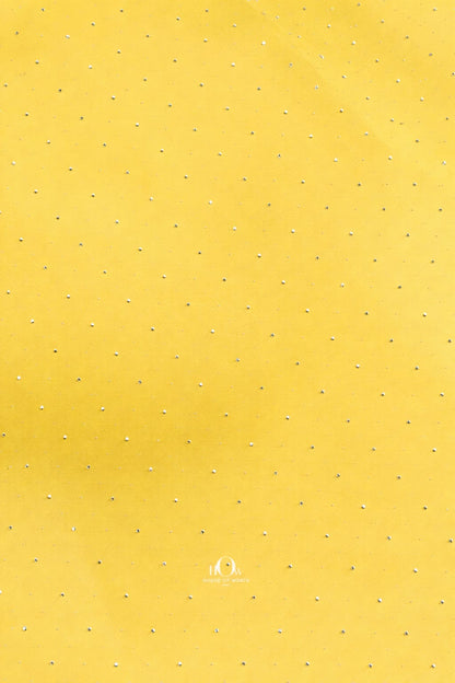 luxurious yellow organza fabric embellished with rhinestones