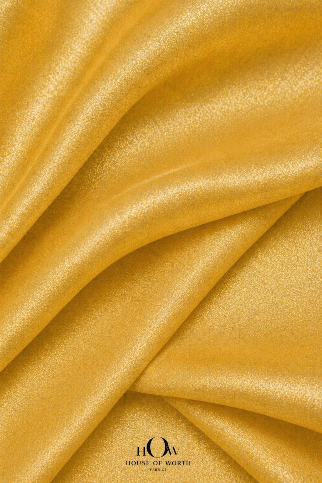 lightweight golden yellow banarasi tissue fabric luxury wear